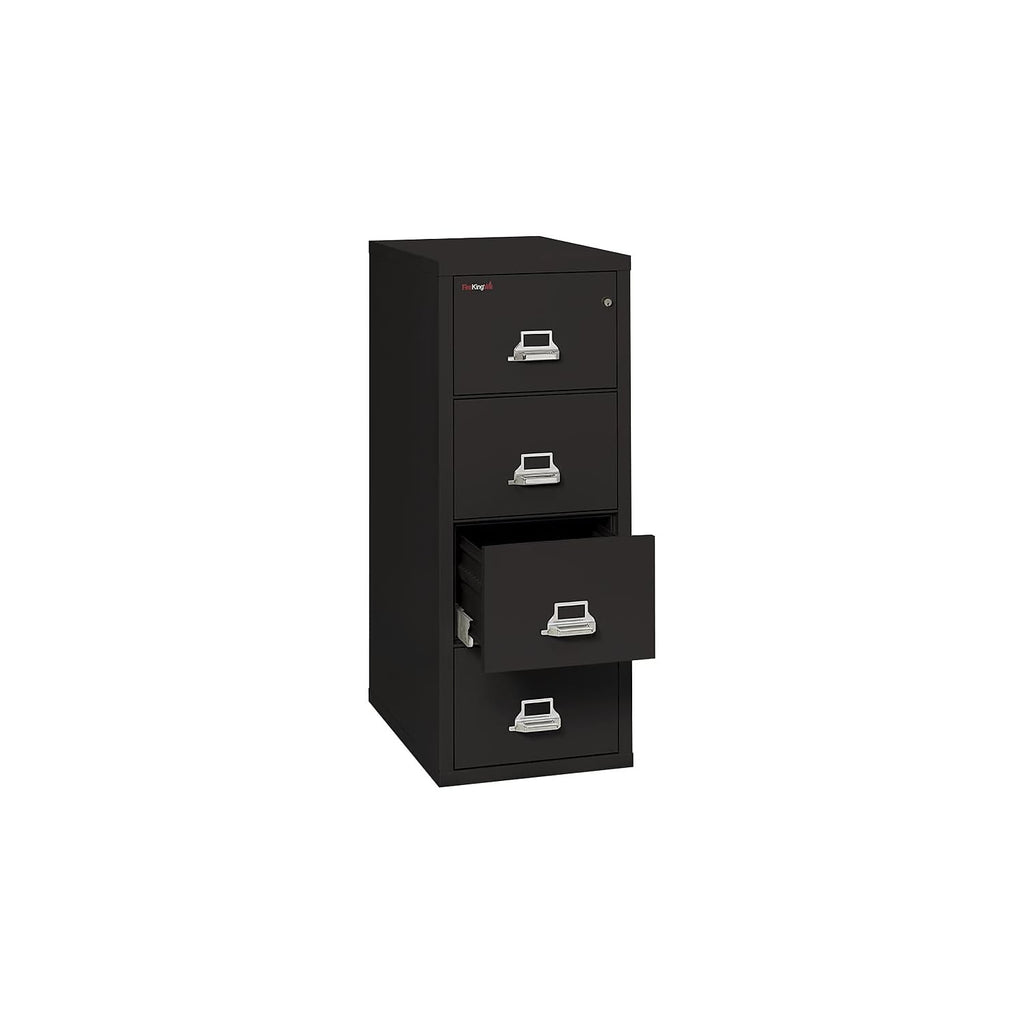 Fireproof Vertical File Cabinet 4 Letter Sized Drawers Black H67020
