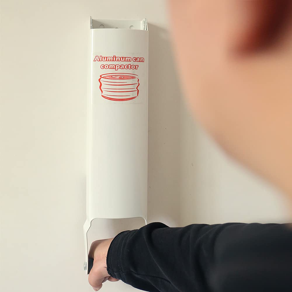 White Wall-Mounted Aluminum Can Crusher Q1314
