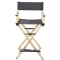 Portable Aluminum Makeup Chair Foldable Director Seat with Armrest Heavy Duty 300lb Capacity Black K773