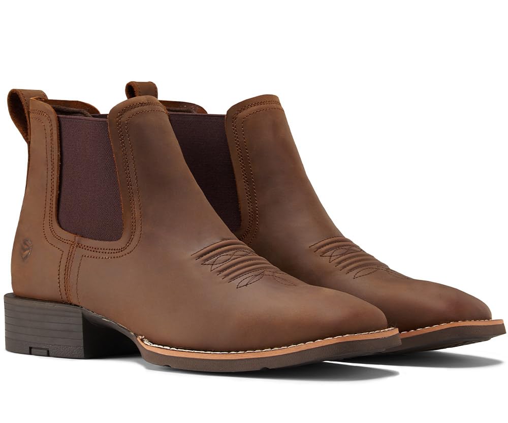 Slip-On Square Toe Western Boots Y468