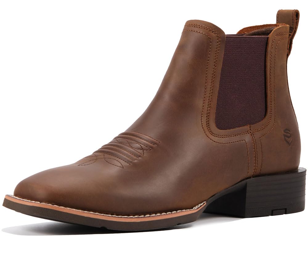 Slip-On Square Toe Western Boots Y468