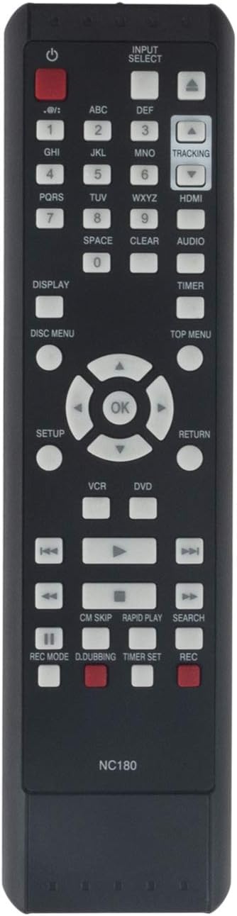 Replacement Remote Control for VCR/DVD Player Combo Recorder K84536