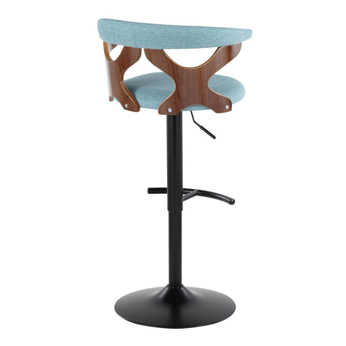 Adjustable Barstool with Metal Wood and Fabric 2-Piece Set Q73787