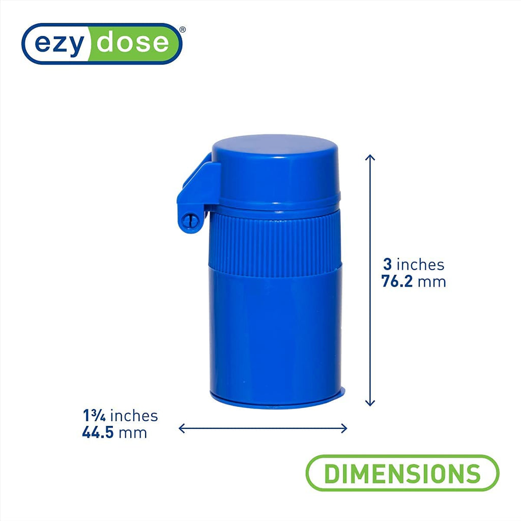 3 Compartment Pill Crusher, Cutter & Grinder with Drinking Cup, Blue I209713