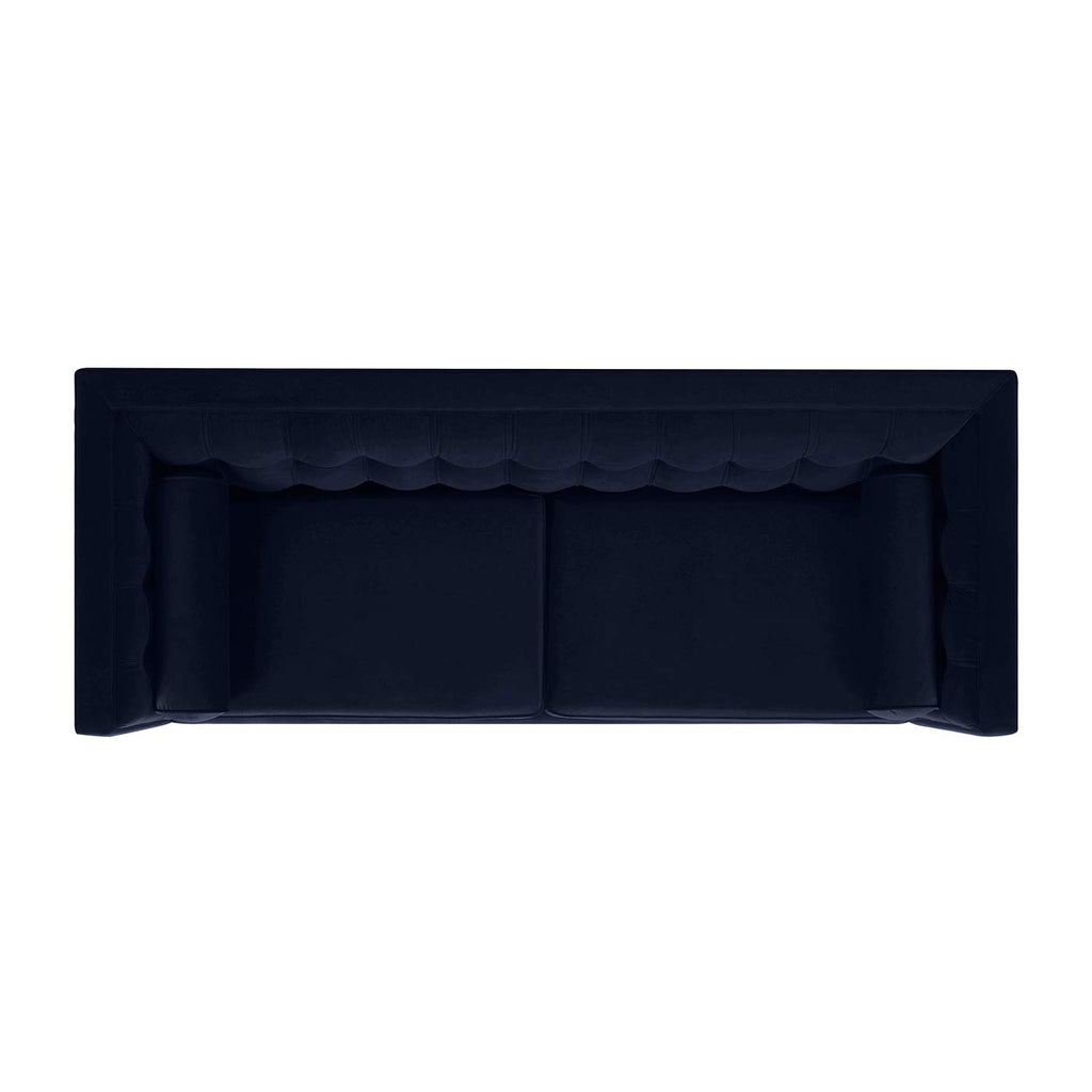 Dark Navy Blue Performance Velvet Tufted Sofa U412