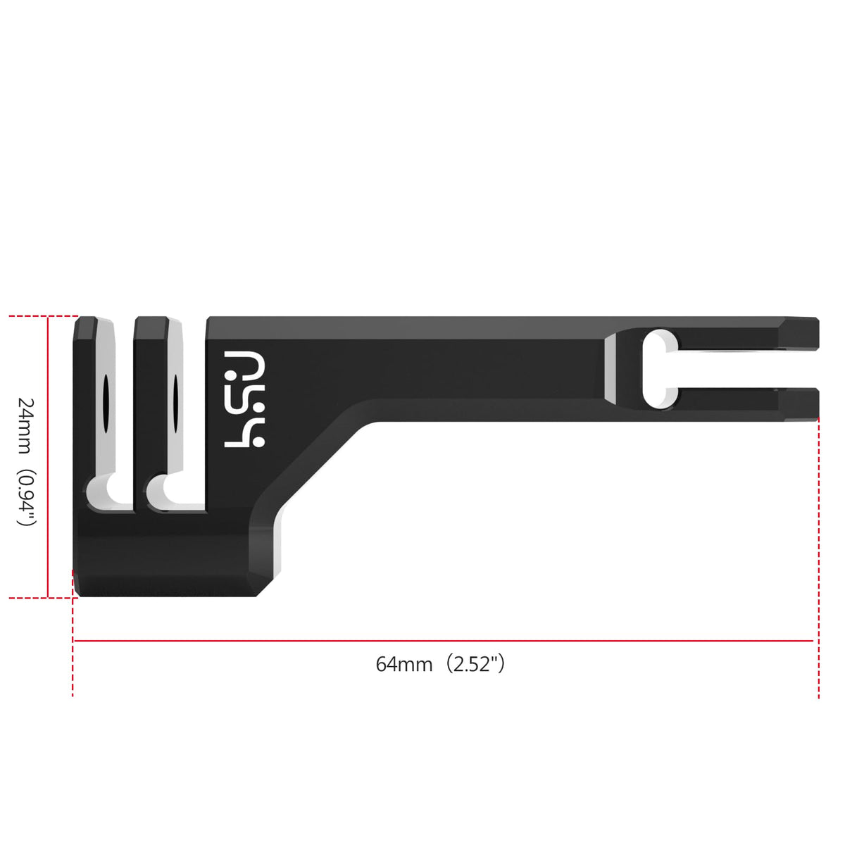 Aluminum Vertical Bracket Adapter with 1/4"- 20 Hole for Action Cameras Y9317