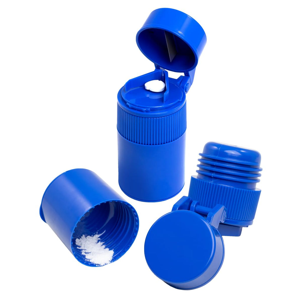 3 Compartment Pill Crusher, Cutter & Grinder with Drinking Cup, Blue I209713