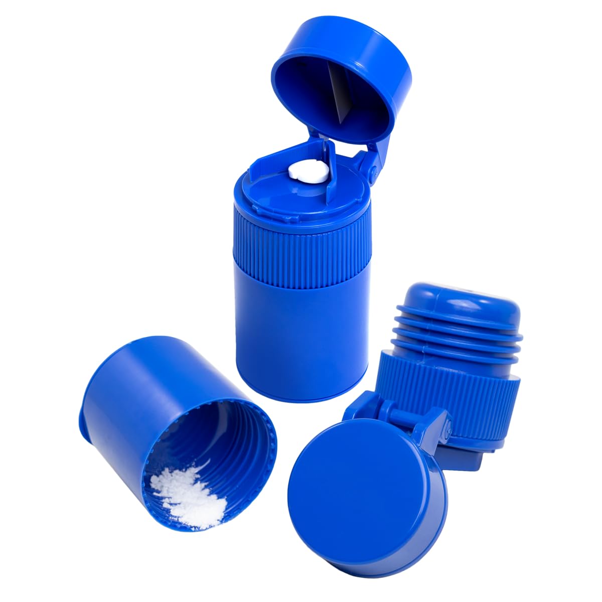 3 Compartment Pill Crusher, Cutter & Grinder with Drinking Cup, Blue I209713
