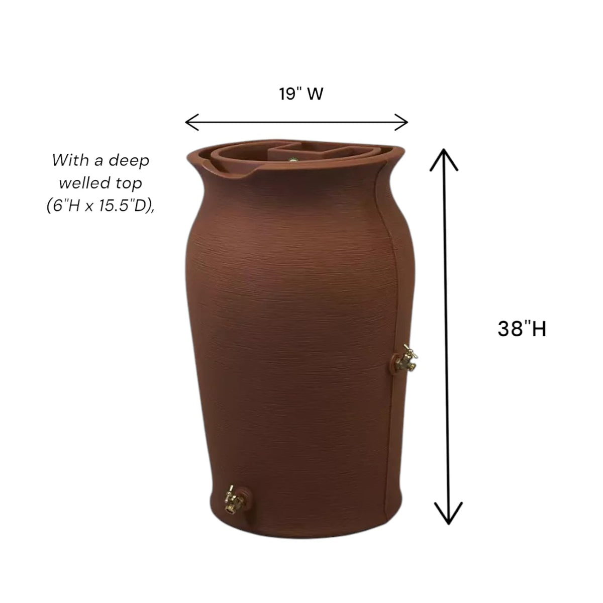50 Gallon Brown Resin Rain Barrel with Planter Top O16425