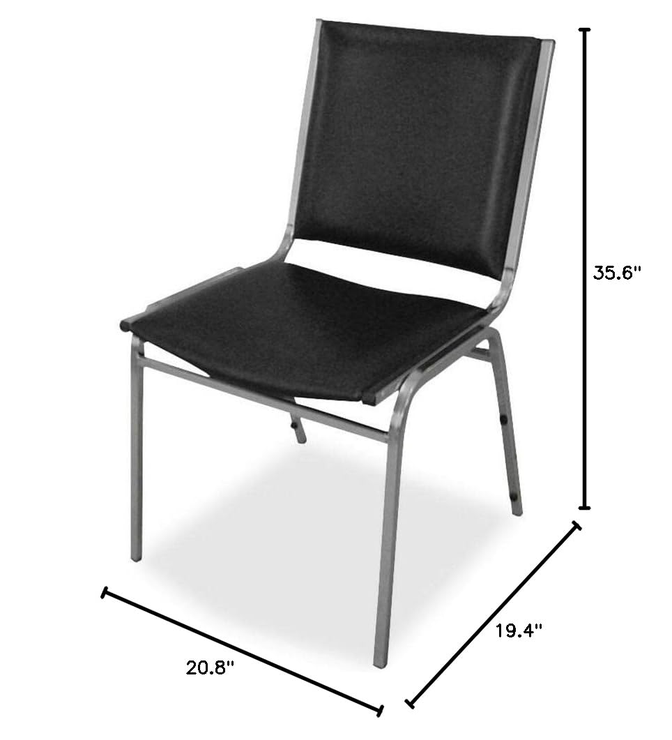Black Armless Stacking Chairs T8006
