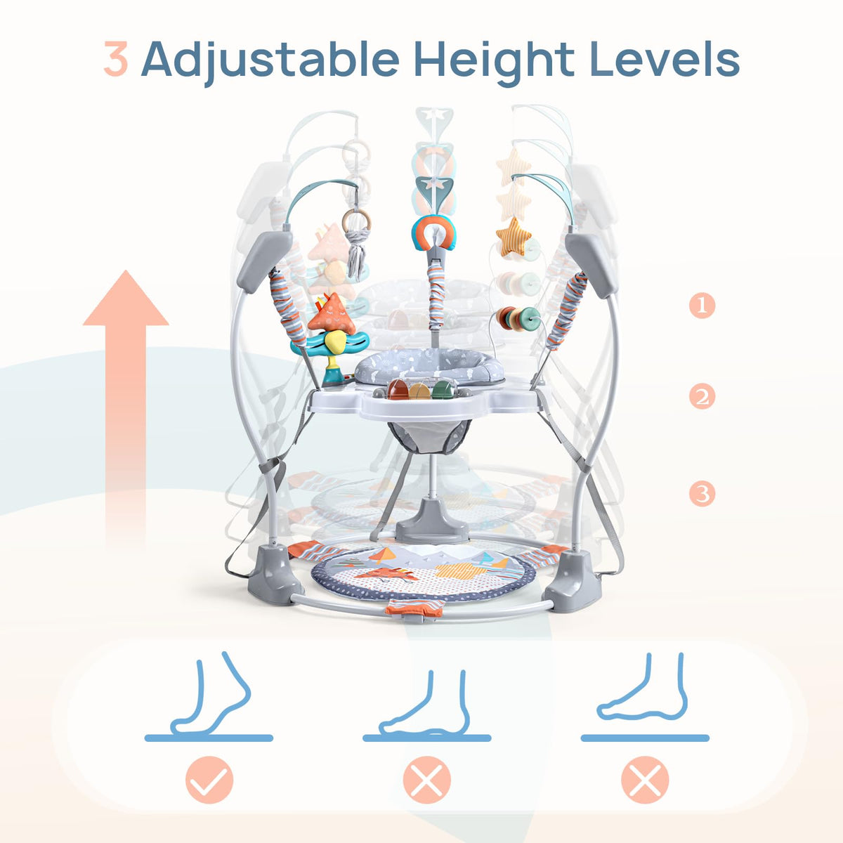 Baby Activity Center with Music, 3 Heights Q21088