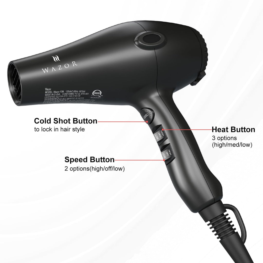 1875W Ionic Hair Dryer with Diffuser M10482