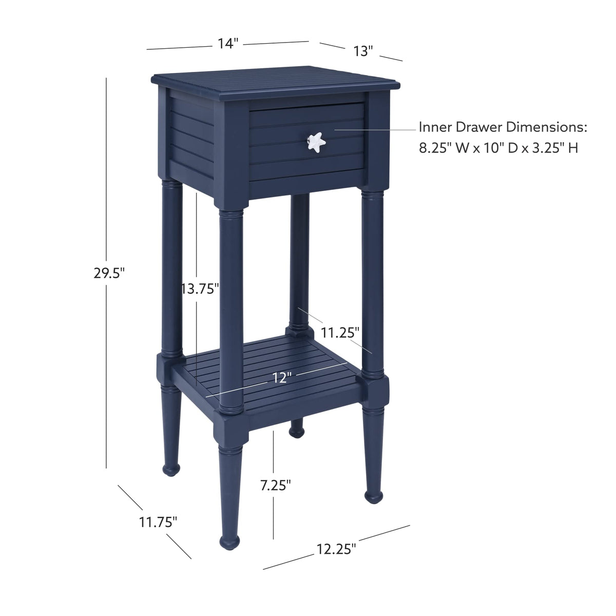 Navy Small Accent Table with Storage G632538