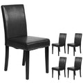 Black Faux Leather Upholstered Dining Chairs Set of 4 R581