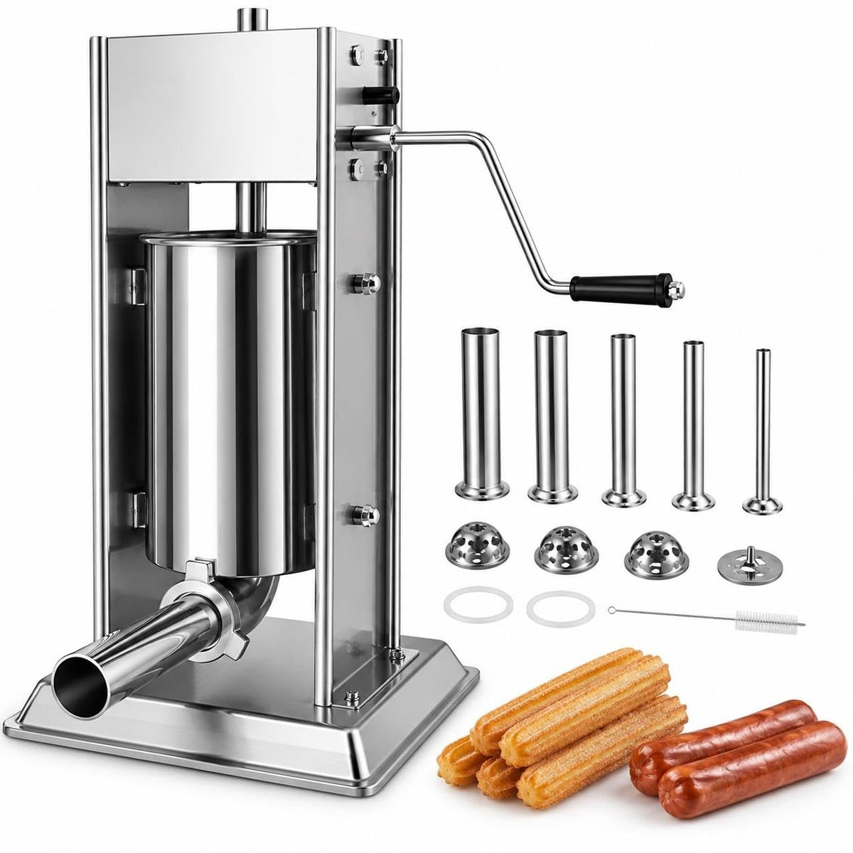 Manual Churro Maker & Sausage Filler, Stainless Steel D75690