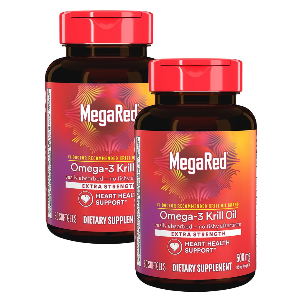 500mg Omega-3 Krill Oil Softgels 80 Count 2 Pack L3647