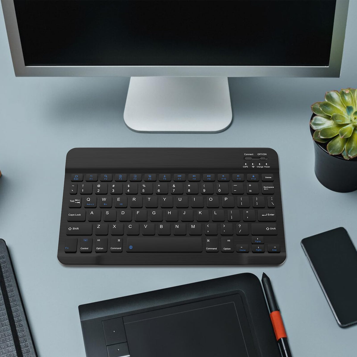 Black Rechargeable Bluetooth Keyboard and Mouse Combo Z674
