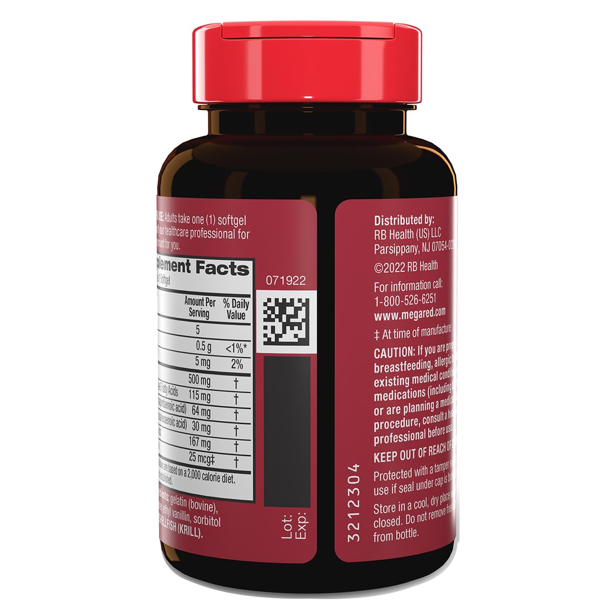 500mg Omega-3 Krill Oil Softgels 80 Count 2 Pack L3647