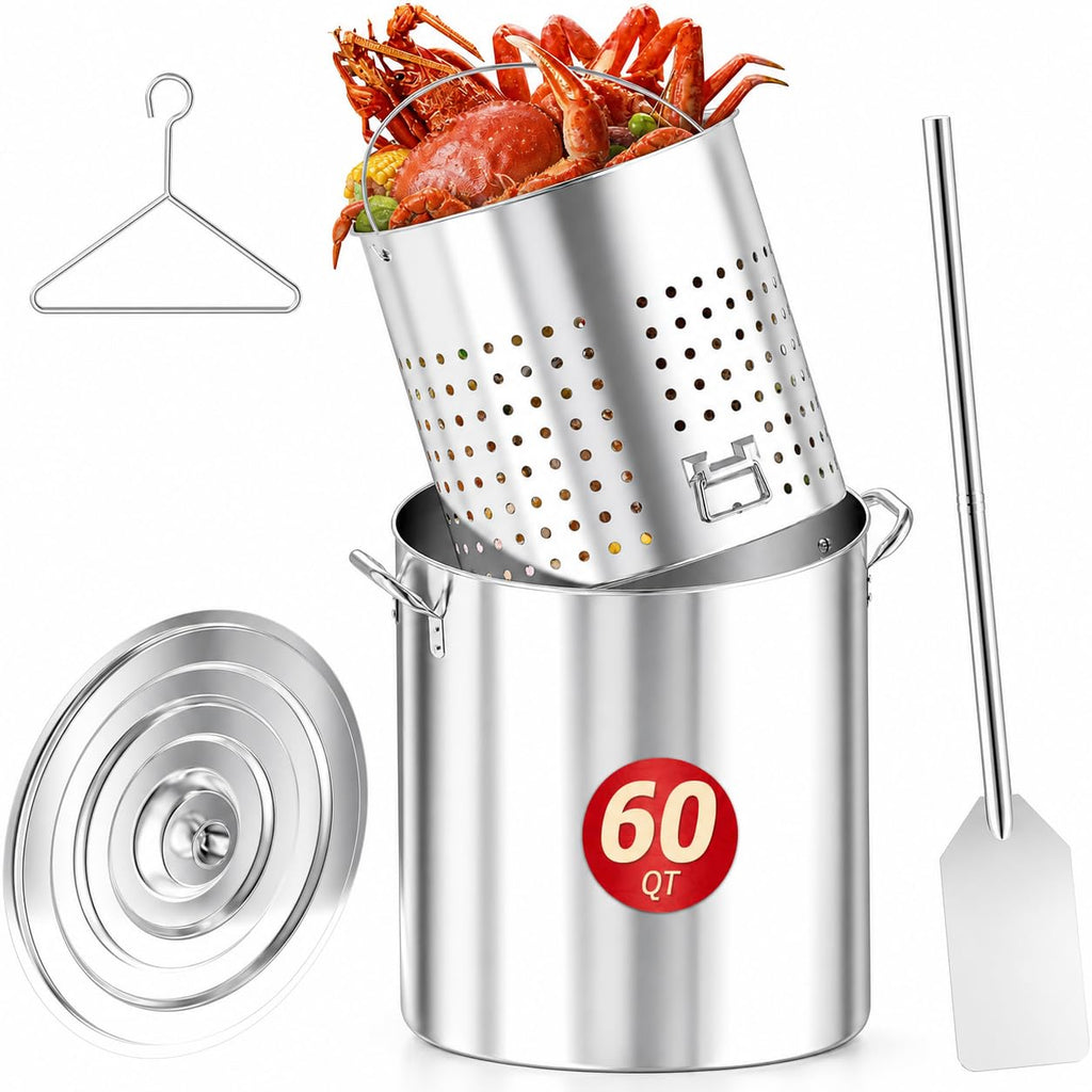 60QT Stainless Steel Stock Pot D671