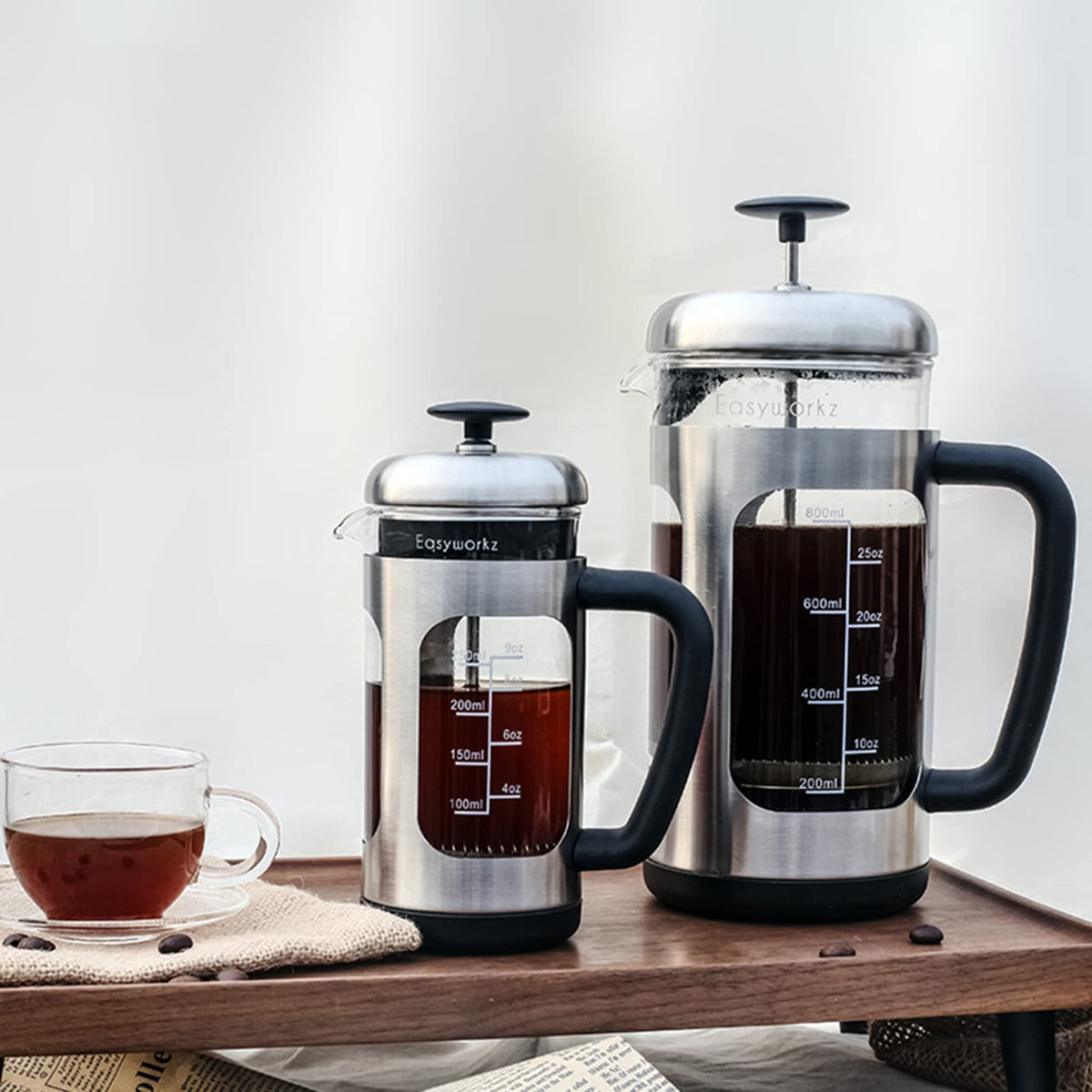 Stainless Steel French Press 12 oz with Measuring Coffee Spoon M46033