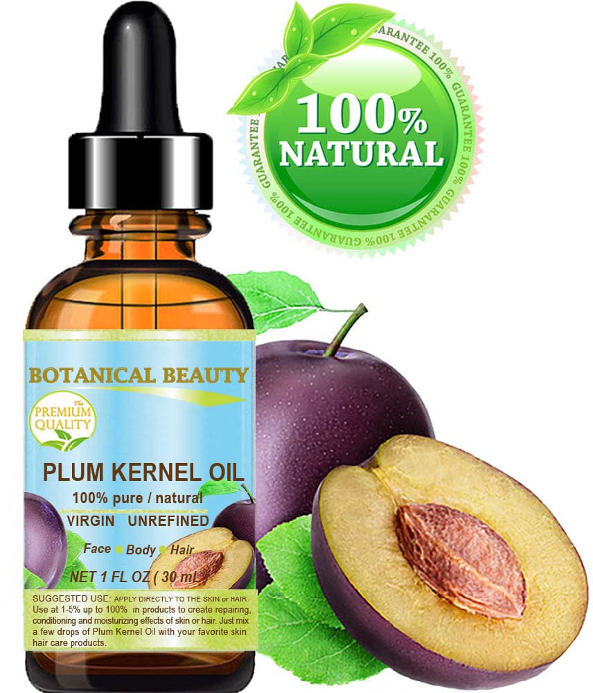 100% Pure Natural Virgin Unrefined Cold Pressed Plum Kernel Oil 1 oz S302