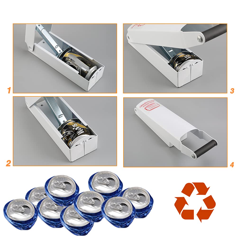 White Wall-Mounted Aluminum Can Crusher Q1314