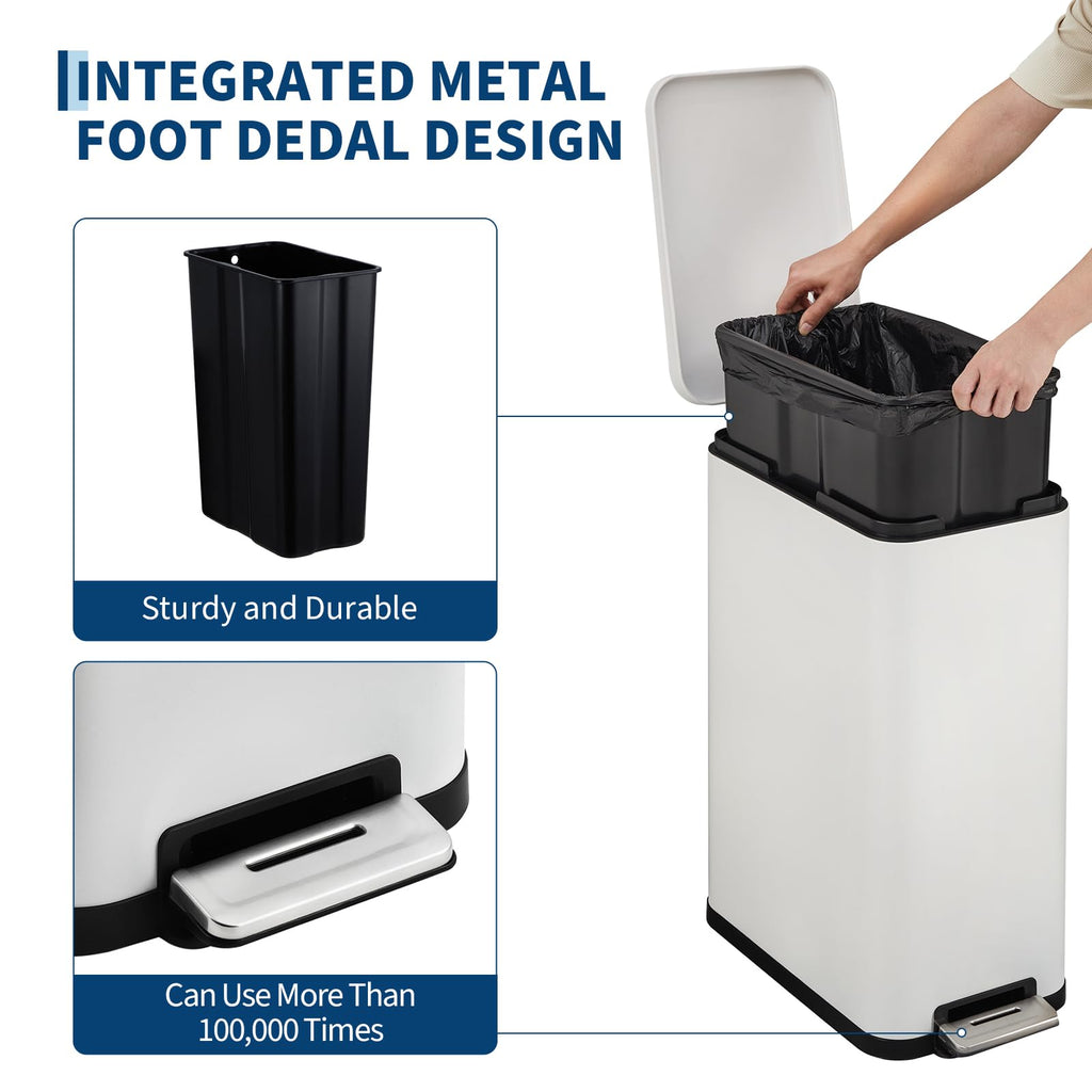13.2 Gallon Slim Stainless Steel Trash Can U61936