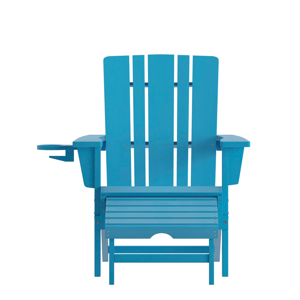 Blue Adirondack Lounge Chair with Ottoman Z10306
