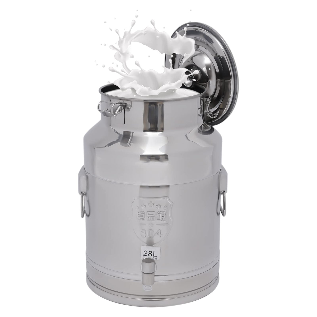 28L Stainless Steel Milk Can with Faucet & Lid A929207
