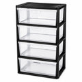 Wide 4 Drawer Plastic Storage Tower Organizer S946