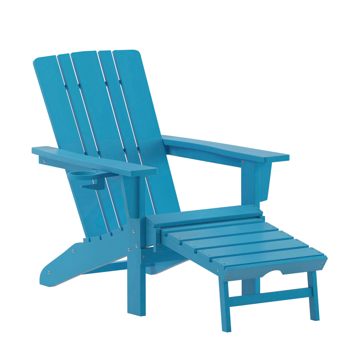 Blue Adirondack Lounge Chair with Ottoman Z10306