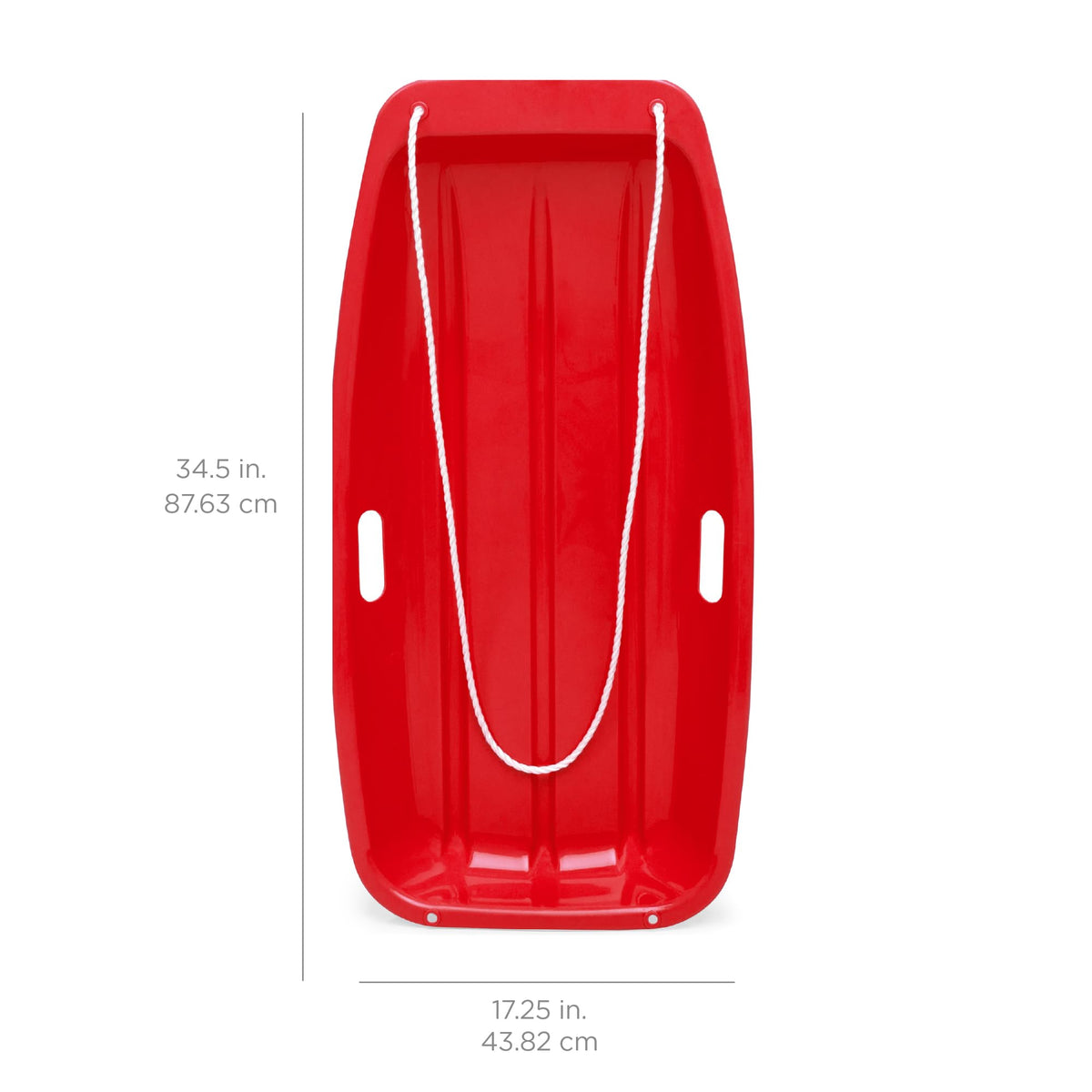 35in Kids Plastic Toboggan Snow Sled with Pull Rope Y60455