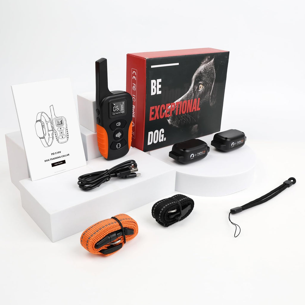 Vibration Collar with Controller for 2 Dogs, 3300ft Waterproof J3644
