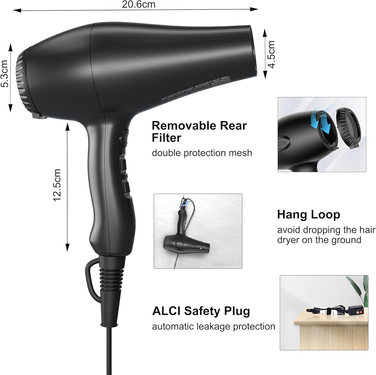 1875W Ionic Hair Dryer with Diffuser M10482
