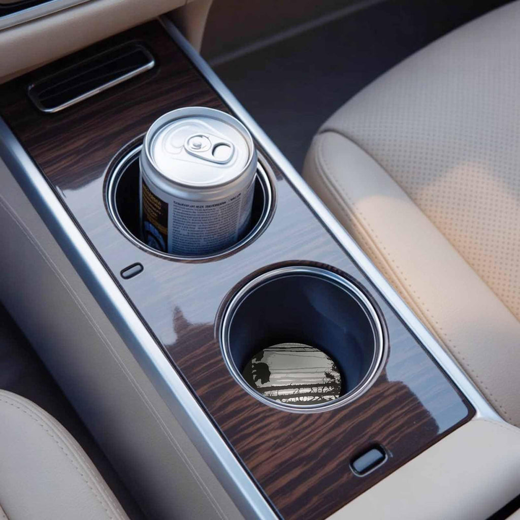 Black Gray Ceramic Car Cup Holder Coasters 2 Pack S165