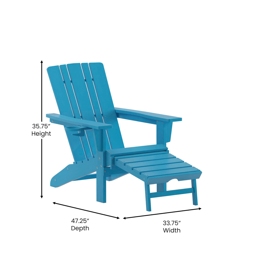 Blue Adirondack Lounge Chair with Ottoman Z10306