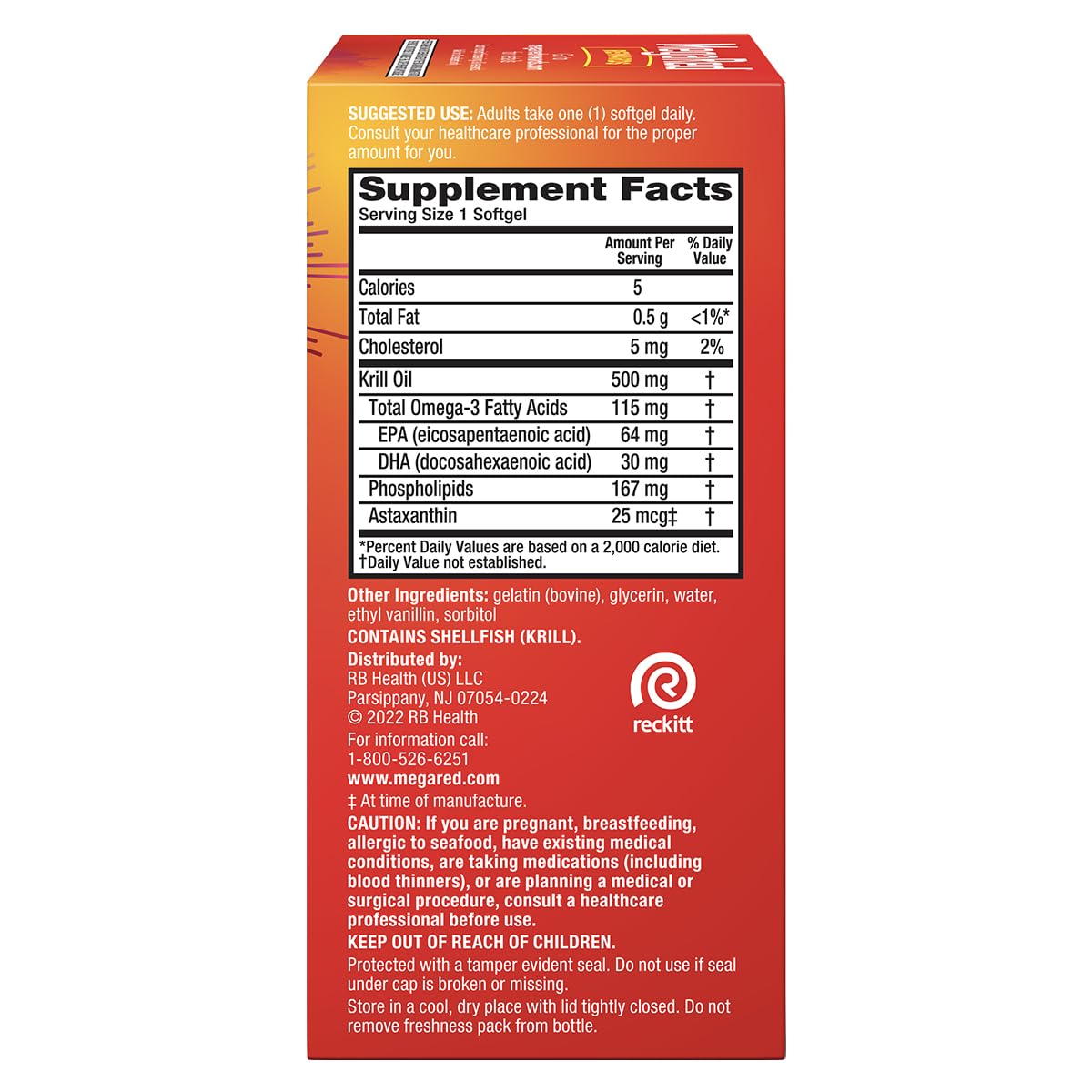 500mg Omega-3 Krill Oil Softgels 80 Count 2 Pack L3647
