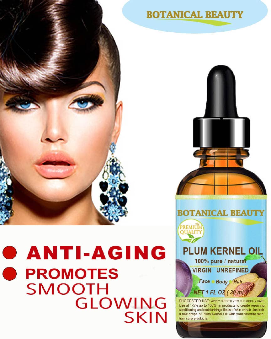 100% Pure Natural Virgin Unrefined Cold Pressed Plum Kernel Oil 1 oz S302
