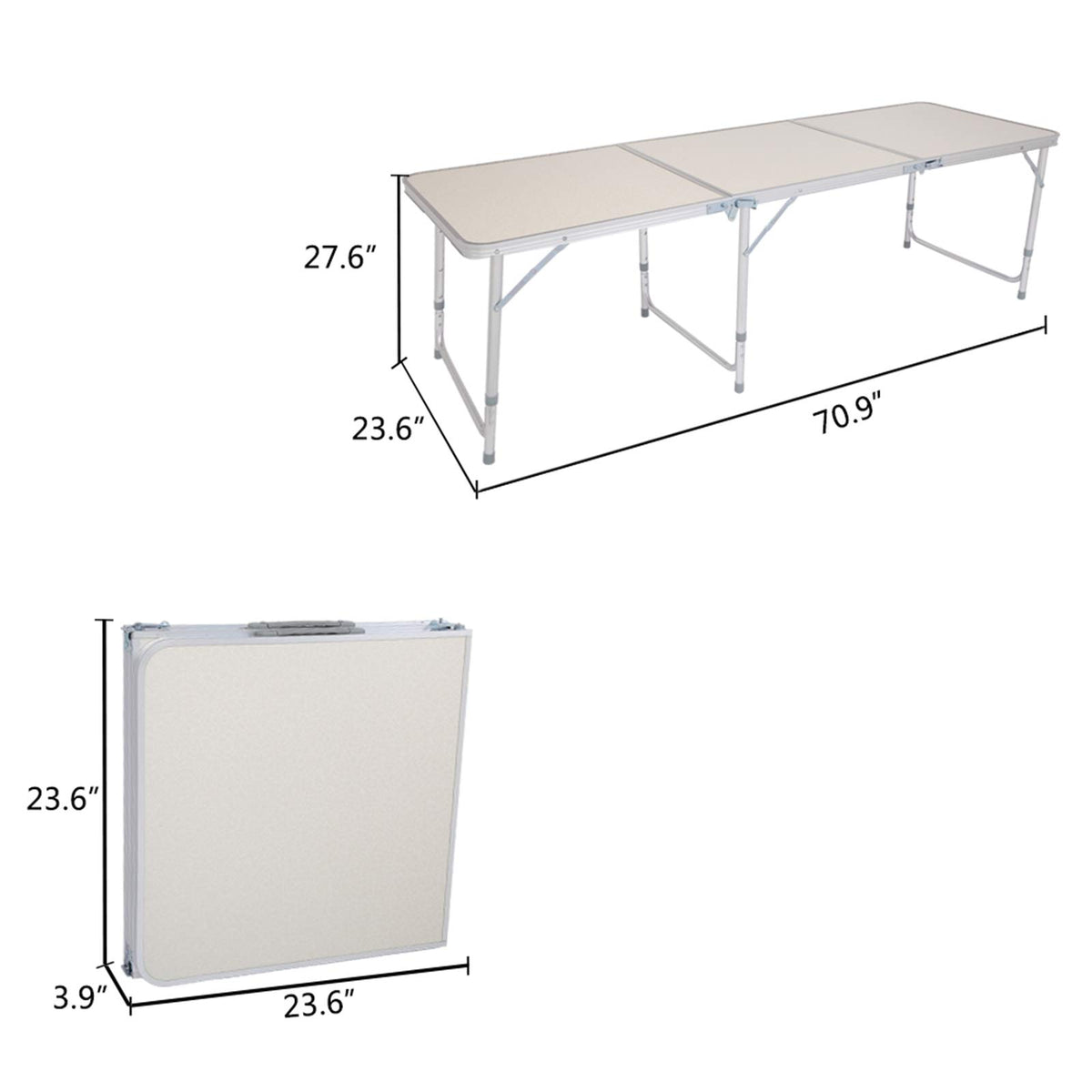 6ft Foldable Portable Table with Handle O774710