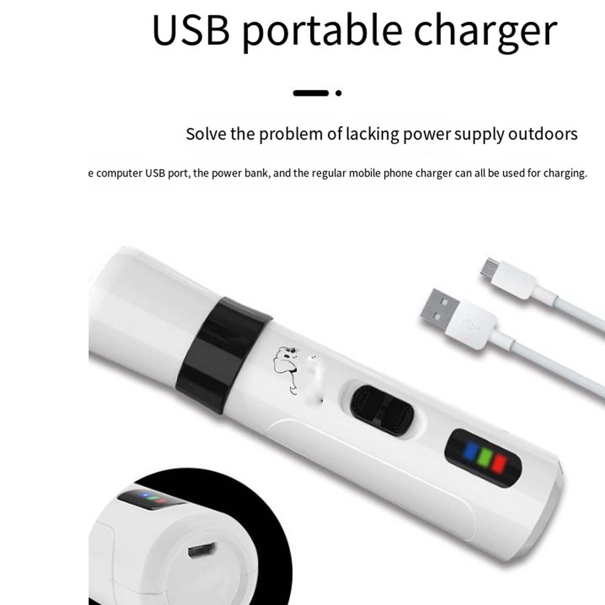 Silent Dog Nail Grinder with LED Light R9477
