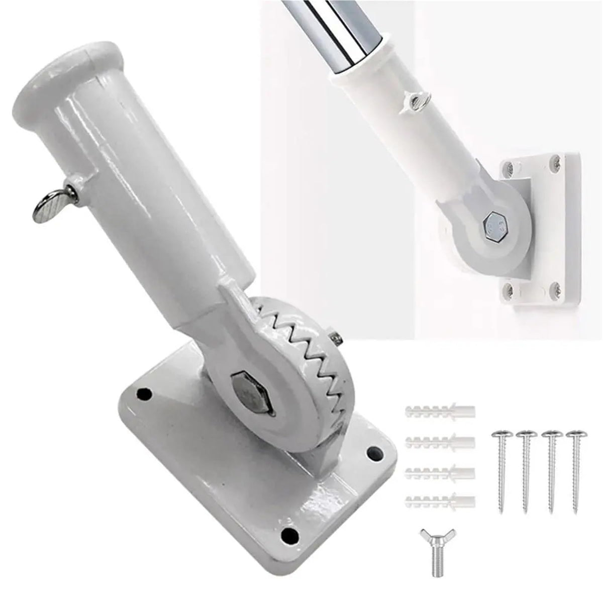 2 PCS Aluminum Adjustable Flag Pole N436664