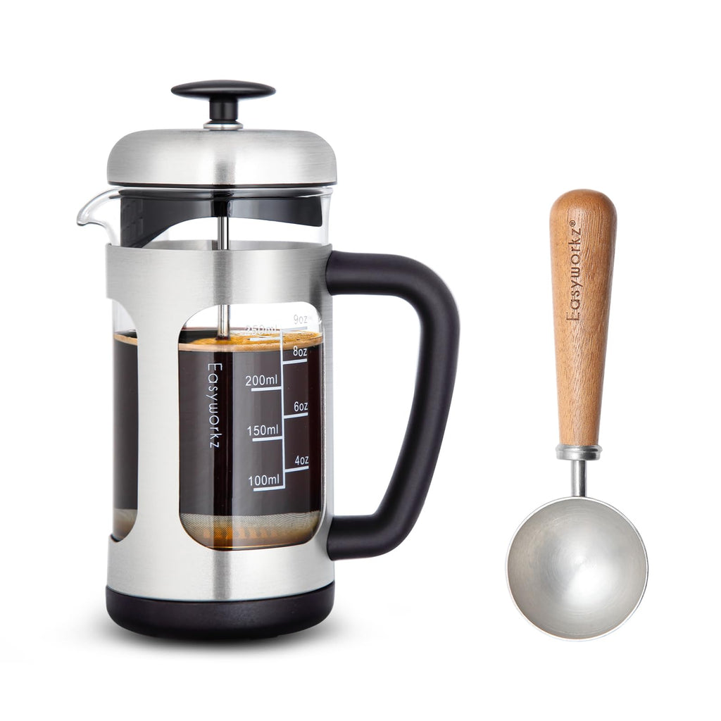 Stainless Steel French Press 12 oz with Measuring Coffee Spoon M46033