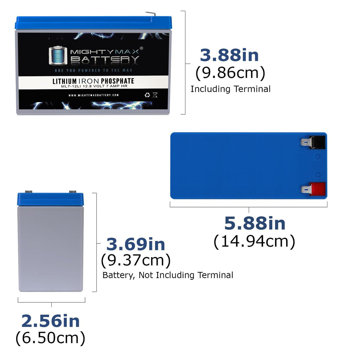 12V 7AH Lithium Replacement Battery 4 Pack Y798
