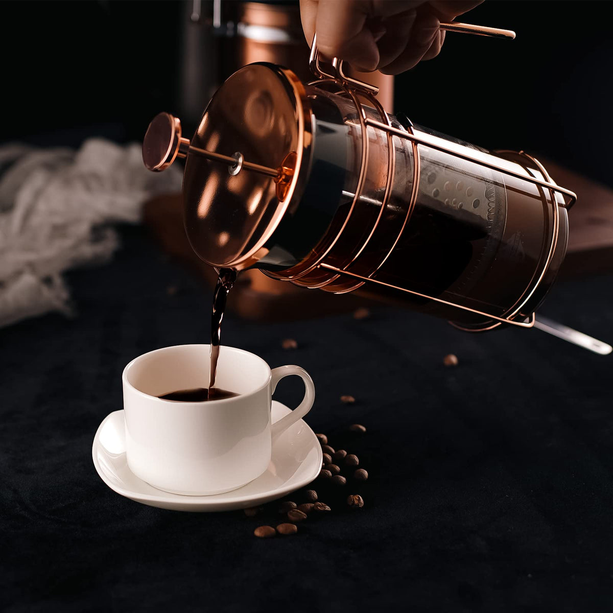 Small Stainless Steel French Coffee Press 34 Ounce L328867