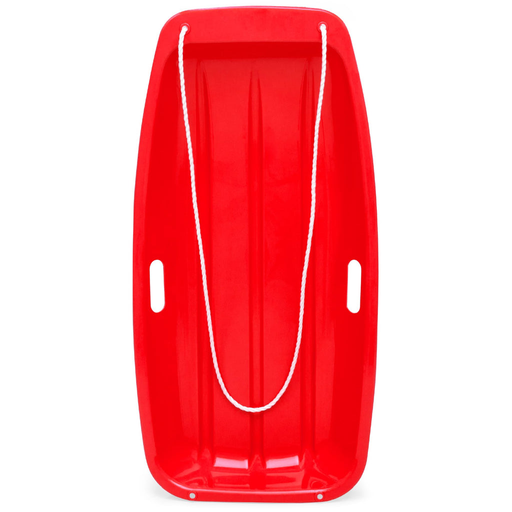 35in Kids Plastic Toboggan Snow Sled with Pull Rope Y60455