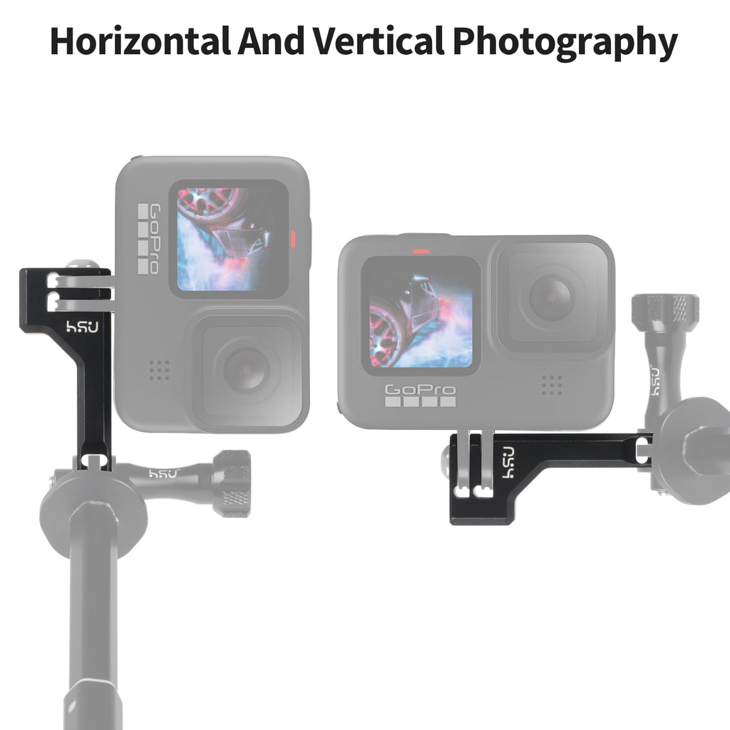 Aluminum Vertical Bracket Adapter with 1/4"- 20 Hole for Action Cameras Y9317