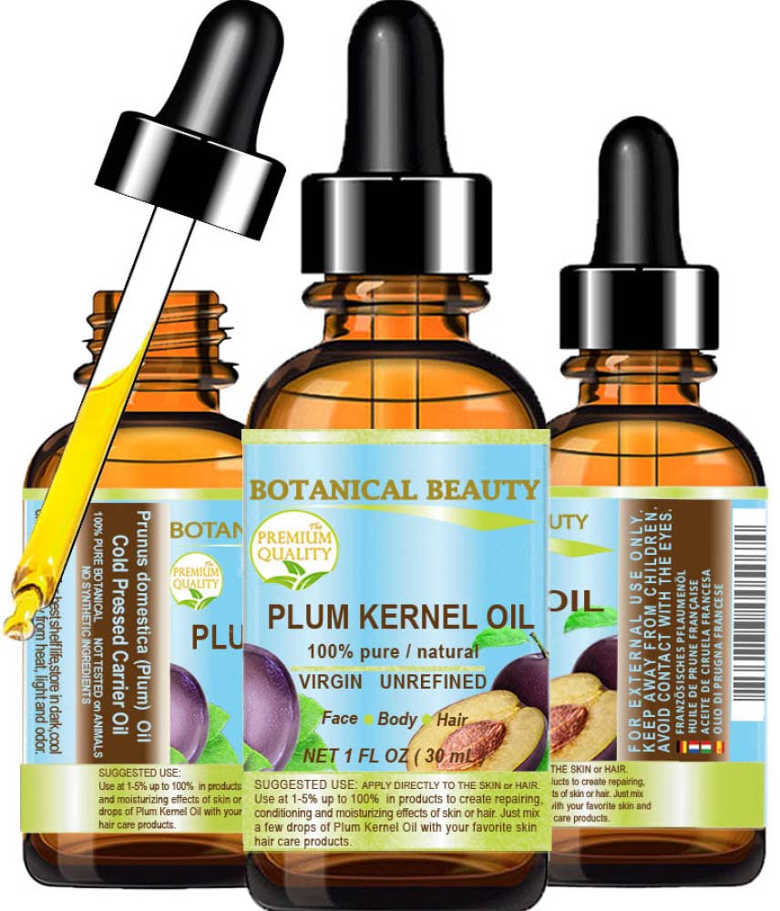 100% Pure Natural Virgin Unrefined Cold Pressed Plum Kernel Oil 1 oz S302