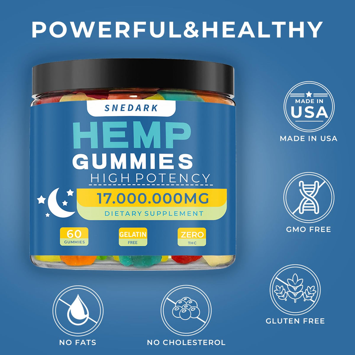 Hemp Gummies Extra Strength Natural Hemp Oil Extract H361