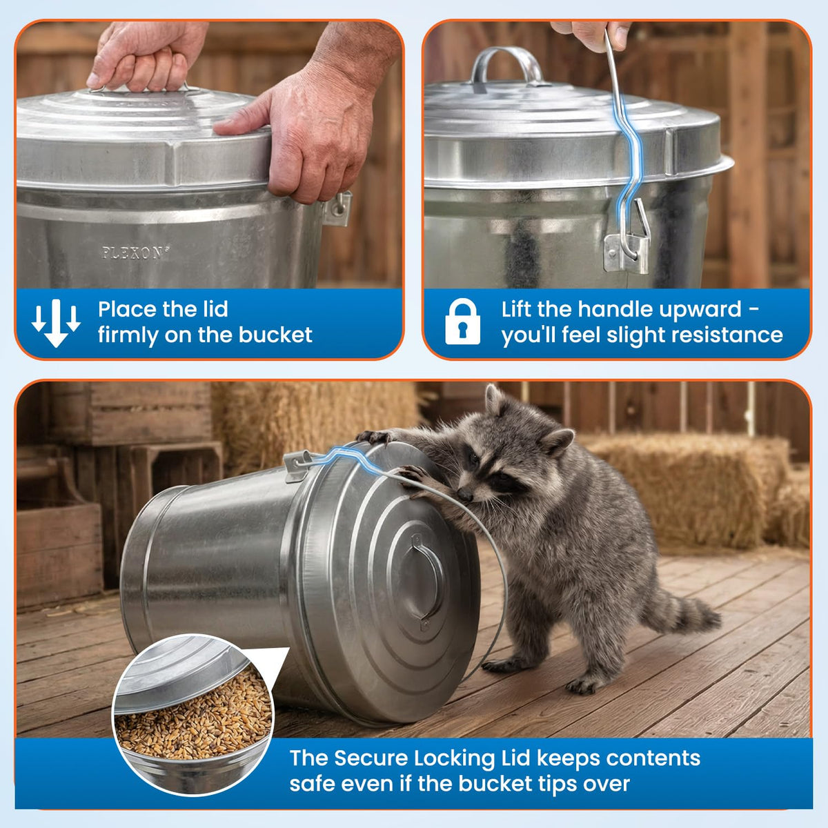 6 Gallon Galvanized Metal Trash Can with Lid Z742