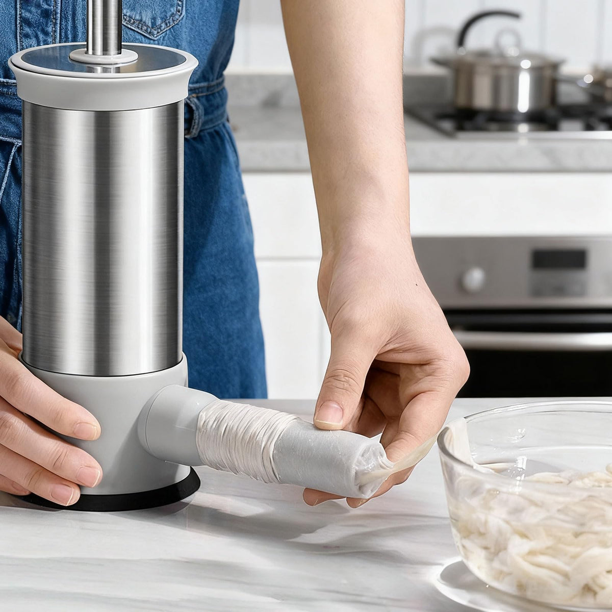 2.2-Pound Vertical Sausage Stuffer with 4 Nozzles W9427